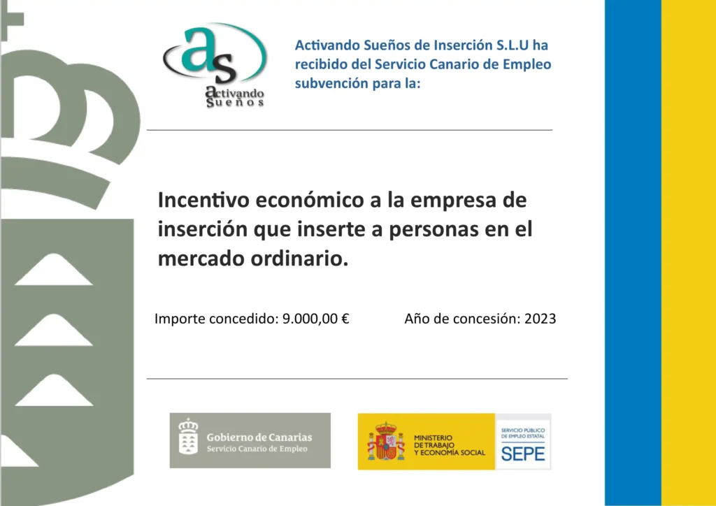 Cartel oficial incentivos