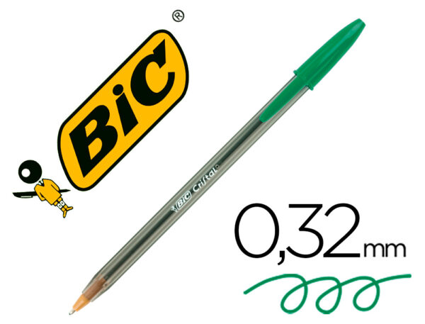 Bolígrafo BIC de cristal de color verde
